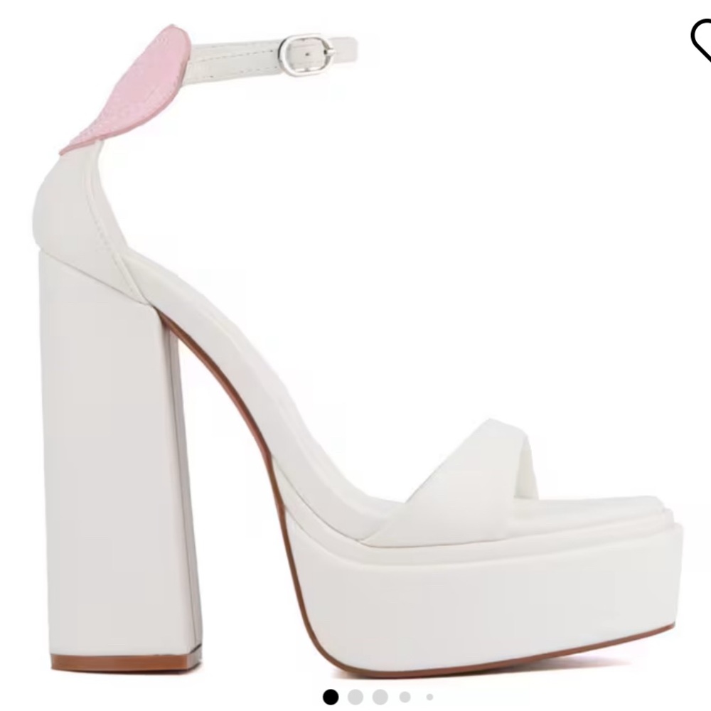 WOMEN'S OLIVIA MILLER AMOUR DRESS SANDALS Platform Heels white size 7